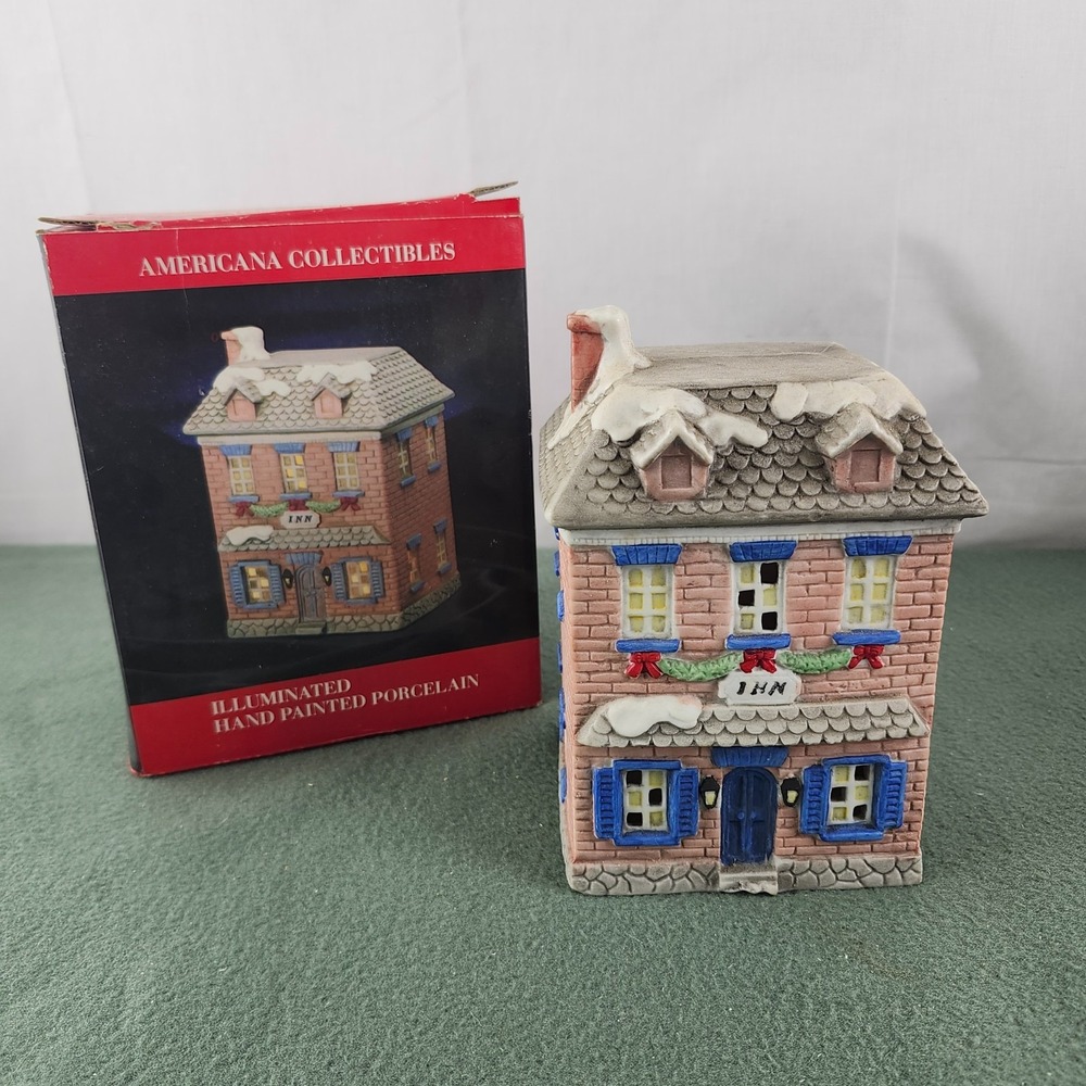 Vintage K-Mart Trim A Home INN Porcelain House Christmas Village 1990